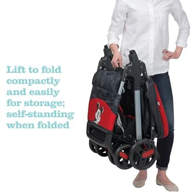 Disney Baby Mickey Mouse Simple Fold LX Travel System, Lift to fold compactly in Less Than a Second for Easy Storage; self-Standing When Folded, Mickey Blogger - Image 5
