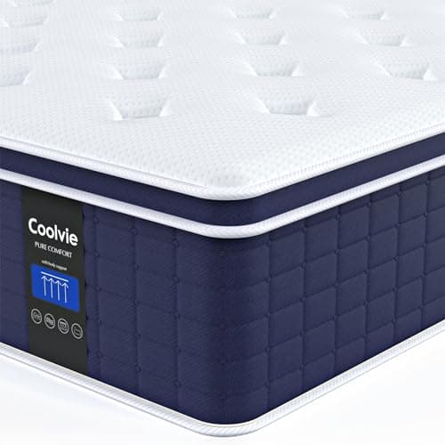 Coolvie Full Size Mattress 14 Inch, Hybrid Full Mattress in a Box, 4 Layer Premium Foam with Pocket Springs for Motion Isolation and Pressure Relieving, Medium Firm Feel, 100-Night Trial - Image 1