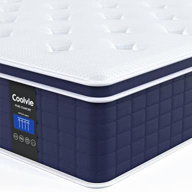 Coolvie Full Size Mattress 14 Inch, Hybrid Full Mattress in a Box, 4 Layer Premium Foam with Pocket Springs for Motion Isolation and Pressure Relieving, Medium Firm Feel, 100-Night Trial - Image 1