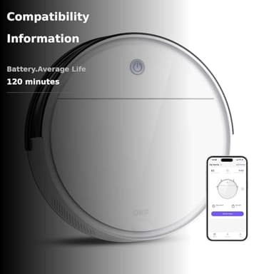 OKP Robot Vacuum Cleaner 2500Pa, 120 Min Runtime, Robotic Vacuum Cleaner with Schedule, WiFi/App/Alexa, Self-Charging, Slim Design, Quiet, Perfect for Hard Floors, Pet Hair, Carpets, K5 - Image 3
