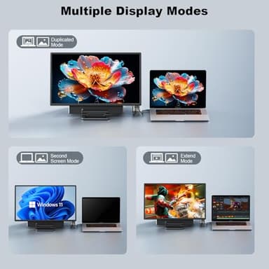 24" Large Portable Monitor, 1080P FHD 100Hz Laptop Screen Extender, 125% sRGB IPS Monitor Extender, USB C HDMI Office Gaming with Detachable Stand, Travel monitor for Window MAC Phone Xbox Switch - Image 6