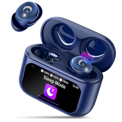 VEKJ Sleep Earbuds Bluetooth 5.4, 48H Smart Touch Screen in Ear Ear Buds, Mini Sleep Headphones Small Design for Side Sleepers, Clear Calls, 5 EQ Modes, IPX7 Waterproof Earphones, Blue Earbuds, 2025 - Image 1