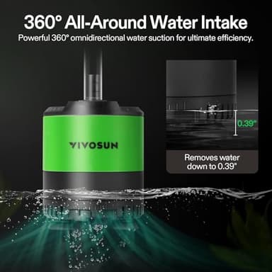 VIVOSUN 400 GPH 20W Submersible Water Pump, with Adjustable Water Flow, 4.9 ft Tubing, Additional Ceramic Shaft, and Outlet Adapters, for Fish Tanks, Aquariums, Hydroponics, Fountains - Image 2