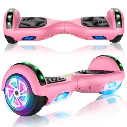 UNI-SUN Hoverboard for Kids, 6.5" Two Wheel Self Balancing Hoverboards with Bluetooth and Lights, Pink Hover Board - Image 1