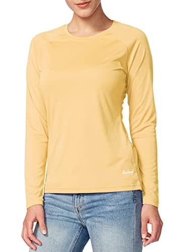 baleaf Women's Long Sleeve Shirts UPF 50+ Sun Protection SPF Quick Dry Lightweight T-Shirt Outdoor Hiking Runing Fishing Yellow Size S - Image 1