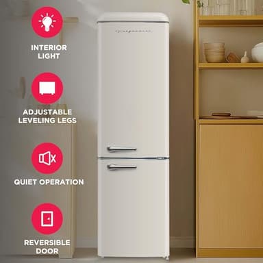 Frigidaire RETRO 9.2 Cubic Foot Fridge with Bottom Mount Freezer, 9.2 cu. ft, VANILLA - Image 3