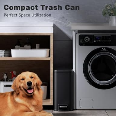 Veelesa Slim Bathroom Trash Can with Lid Soft Close, 1.6 Gallon Stainless Steel Garbage Can with Removable Inner Bucket, Durable Step Pedal, Small Trash Bins for Toilet, Bedroom, Kitchen, Office - Image 6