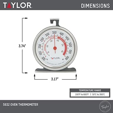 Taylor Precision Products Large Dial Thermometer, Silver - Image 3
