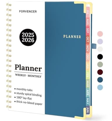 Academic Planner 2025-2026, Forvencer July 2025-June 2026 Weekly and Monthly Calendar Planner, 8.5" X 11", Hardcover Teacher School Supplies, Daily Agenda Book with Inner Pocket, Cute Office Home Notebook College Student Classroom Organizer with Tabs, A4, Navy Blue - Image 1