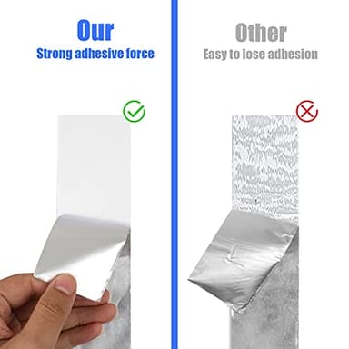 Aluminum Foil Tape, 2 inch x 65 Feet (3.9 mil), Insulation Adhesive Metal High Temperature Heavy Duty HVAC Tape, Silver for Ductwork, Dryer Vent, HVAC - Image 5