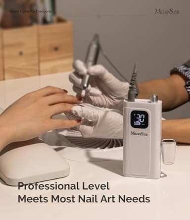 MelodySusie Professional Rechargeable Nail Drill 30000 RPM, Electric Nail File for Shaping, Removing & Polishing Gel Nails, Lightweight & Easy to Use, Ideal for Home & Salon Manicure Pedicure, SC300F - Image 5