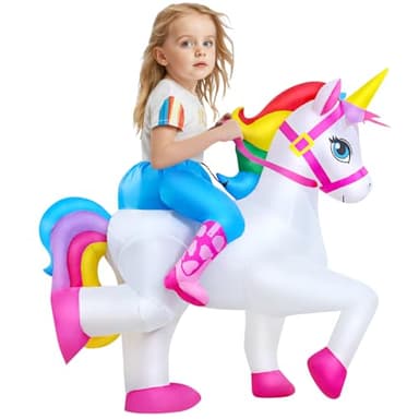 KOOY Inflatable Unicorn Costume Kid Blow up Unicorn Costume Kid Funny Halloween Inflatable Costumes For Kids - Image 4