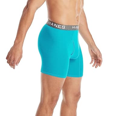 Hanes Ultimate Men's Comfort Flex Fit Boxer Briefs, Ultra Soft Cotton Modal Blend, Red/Blue/Navy-4 Pack, X-Large - Image 4