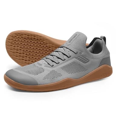 AIRHAS Men's Barefoot Shoes Zero Drop Wide Toe Box Minimalist Gym Shoes for Men Deadlift Cross Training Sneakers (Dark Grey/Gum,13.0) - Image 1