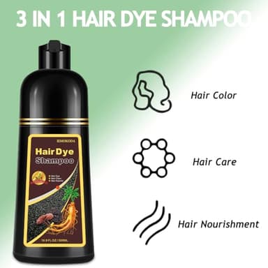 Agthyuve Hair Dye Shampoo 3 in 1, Black Hair Dye 16.9 FL Oz, Hair Shampoo, Semi-Permanent Hair Color Shampoo, Lasts 30 Days (Black) - Image 3