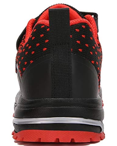 Kids Sneakers for Boys Girls Running Tennis Shoes Lightweight Breathable Sport Athletic A Black Red Size US 13 Little Kid - Image 5
