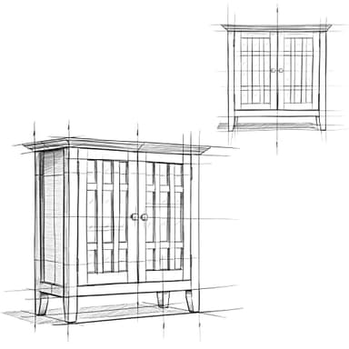 SIMPLIHOME Bedford SOLID WOOD 32 inch Wide Transitional Low Storage Media Cabinet in Farmhouse Grey for the Living Room, Entryway and Family Room - Image 14