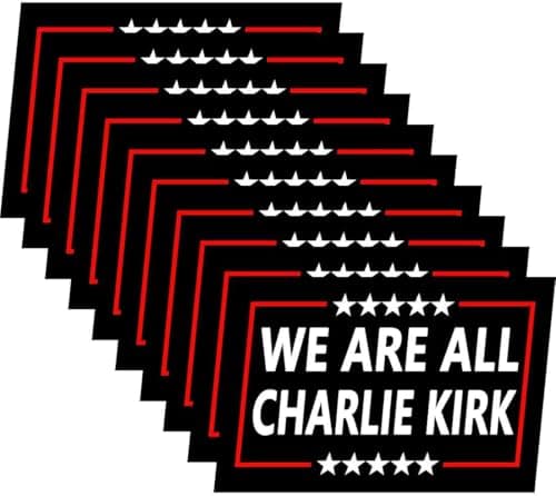 10 Pack We are All Charlie Kirk I Am Turning Point USA Patriot Pray Justice Assassination Shooting Hero Freedom Merch Stickers Laptop Bumper Decal Window Waterproof Car Stickers - Image 1