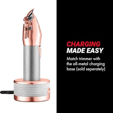 BaBylissPRO ROSEFX+ Professional Barber Cord/Cordless Hair Clippers for Men, All Metal, Lithium Battery with 3-Hour Runtime, Rose Gold - Image 4