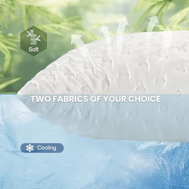 Side Sleeper Pillow for Adults, Cervical Pillow for Neck and Shoulder Pain, Ergonomic Contour Pillow, Cooling Shredded Memory Foam Pillow Curved Bed Pillow, Queen Size Set of 2, Extra Fill Included - Image 3