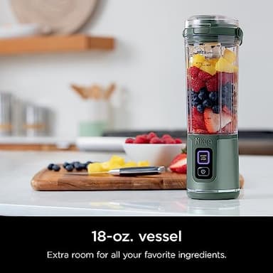 Ninja BC151EM Blast Portable Blender, Cordless, 18oz. Vessel, Personal Blender-for Shakes & Smoothies, BPA Free, Leakproof-Lid & Sip Spout, USB-C Rechargeable, Dishwasher Safe Parts, Forest Green - Image 3