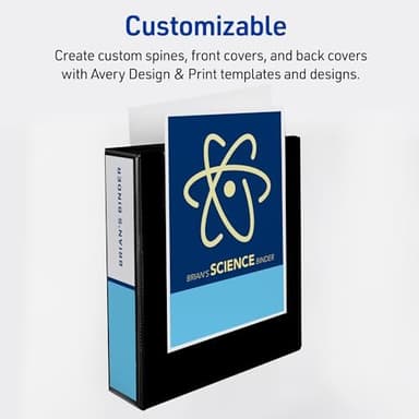 Avery Durable View 3 Ring Binder, 3 Inch Slant Rings, 1 Black Binder (17041 - Image 7