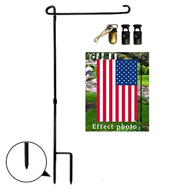 Garden Flag Stand Holder Iron Garden Flag Pole 36.5*X16.5inch with Flag stopper and Clips Display Garden Season Flag for yard Decroate your Garden - Image 1