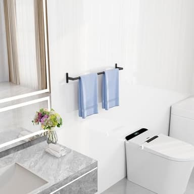 Towel Racks for Bathroom 24 Inch, Towel Bar for Bathroom Wall, Heavy Duty Bathroom Hand Towel Holder Organizer, Single Bath Towel Bar Wall Mounted, Matte Black - Image 2