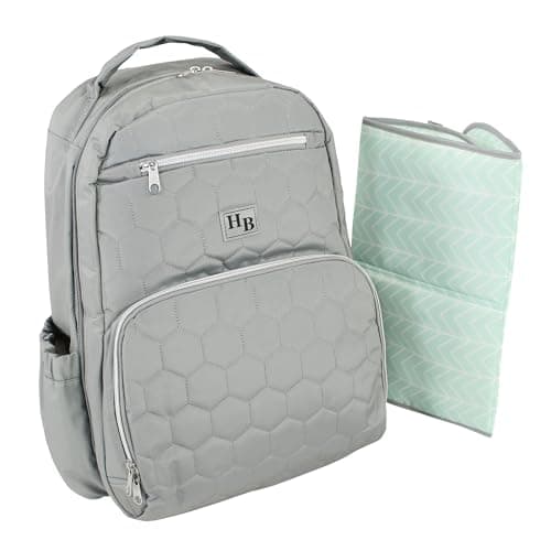 Hudson Baby Unisex Baby Premium Diaper Bag Backpack and Changing Pad, Gray, One Size - Image 1