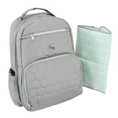 Hudson Baby Unisex Baby Premium Diaper Bag Backpack and Changing Pad, Gray, One Size - Image 1