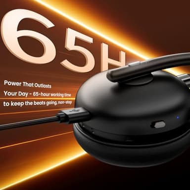 Dytole Bluetooth 5.3 Headset, Wireless Headset with Mic for Work (AI Noise Cancelling), Wireless Headphones with Mic & USB Dongle, 65H & Mute Function, Fit for PC/Call Center/Computer/Laptop/Teams - Image 4