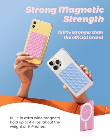 amBand Airplane Travel Essentials Phone Holder, Anti-Slip Magnetic Suction Cup Phone Mount for iPhone Fits Magsafe Attachment, Influencer/Sharer/Content Creator Must Haves for Selfie/Video, Peony Pink - Image 3