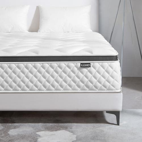 Deegari King Mattress,14 Inch King Size Mattress in a Box,Gel Memory Foam and Innerspring Hybrid Mattress with Individual Pocket Spring for Motion Isolation,Pressure Relief,Medium Firm Feel - Image 1