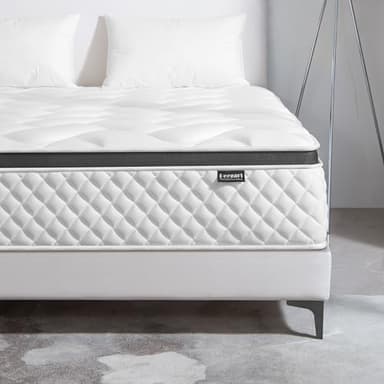 Deegari King Mattress,14 Inch King Size Mattress in a Box,Gel Memory Foam and Innerspring Hybrid Mattress with Individual Pocket Spring for Motion Isolation,Pressure Relief,Medium Firm Feel - Image 1