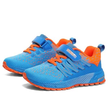 KUBUA Kids Sneakers for Boys Girls Running Tennis Shoes Lightweight Breathable Sport Athletic Blue Orange A Size US 13 Little Kid - Image 8