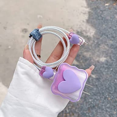 Cute DIY Cable Protector, Compatible for iPhone 20W USB-C Power Adapter and Lightning Cable - Image 7