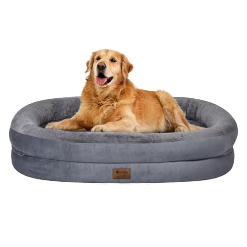 Orthopedic Washable Large Dog Bed: Waterproof Pet Bed with Bolsters - Removable Washable Cover for L XL XXL Large Sized Dog Bed - Non-Slip Bottom