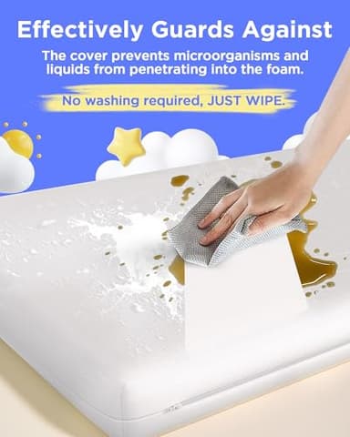 iMMDOKIN Pack and Play Mattress (38"x26"x1.5'') Certified, Hypoallergenic Dual-Sided Portable Crib Mattress Pad for Play Pen, Babies Toddlers, Soft, Waterproof, Machine Washable Cover, Standard Size - Image 4