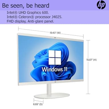 HP All-in-One Desktop| 22" Full HD Display| Intel Dual-core Processor| 16GB RAM| 512GB PCIe SSD| 128GB External Drive & Microsoft Office Trial| KB&Mouse| HDMI&USB-C| WiFi6| Windows 11 Pro - Image 5