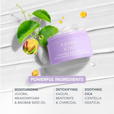 FOREO KIWI Active Pore & Blackhead Mask, 3.5 oz - Blackhead Remover - Clay Mask & moisturizing Jojoba Oil - Pore Minimizer - Skin Purifying & Detox Face Mask - Vegan & Cruelty-free - All Skin Types - Image 4