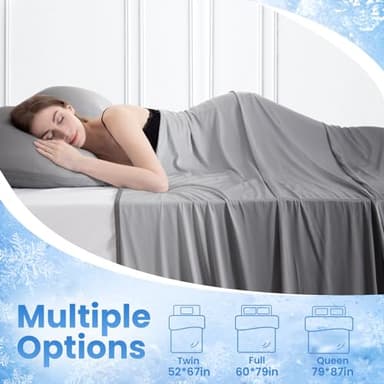 LUXEAR Gradient Cooling Blanket, Double-Sided Q-Max>0.5 Arc-Chill Summer Cold Blanket for Bed Sofa Chair Travel, Absords Heat to Keep Body Cool for Hot Sleeper & Night Sweats Adult Kids - Throw Gray - Image 3