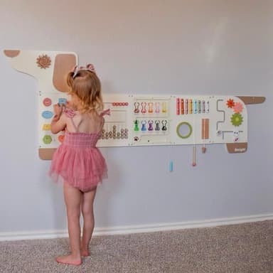 Beright Dog Activity Wall Busy Board Panels, Montessori Sensory Toys, Toddler Learning Activity Center, Perfect for Toddler Playroom & Children's Daycare, White - Image 5