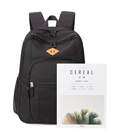 abshoo Classical Basic Womens Travel Backpack For College Men Water Resistant Bookbag (Black) - Image 9