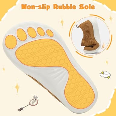 LeIsfIt Toddler Wide Shoes Girls Boys Barefoot Shoes Kids Zero Drop Minimalist Sneakers Breathable Slip on Tennis Sneakers Brown 8 Toddler - Image 7