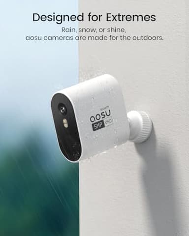 AOSU 3K/5MP Solar Security Cameras Wireless Outdoor, Ultra-Wide-Angle, Cam-to-Cam Track & Sync, Home Security System with Color Night Vision, Spotlight Smart Alarm, No Subscription, 2.4G & 5G WiFi - Image 8