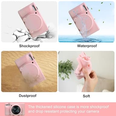 Elonbo Soft Silicone Case for Canon PowerShot SX740 / SX730 Digital Camera, Canon SX740 HS / SX730 Camera Rubber Protective Cover, Anti-Scratch Skin Sleeve with Detachable Lens Cover, Smoky Pink - Image 6