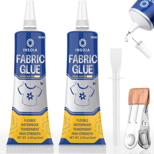 Fabric Glue Permanent, 15MLx2 Food-Grade Clothing Glue, Odor-Free, Dries Clear, Washable Fabric Adhesive for Rhinestones,Patches,Clothes,Denim,Leather,Polyester,Fabrics,Doll Repair,Flannel,Cotton - Image 1
