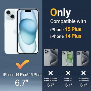 Temdan for iPhone 14 Plus Case & iPhone 15 Plus Case, Compatible with Magsafe, Anti-Yellowing, Military-Grade Protection, Shockproof Slim Magnetic Phone Case Cover, Black - Image 2