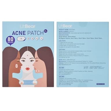 LitBear Large Acne Pimple Patches, 5 Sizes 80 Patches for Large Breakouts, Acne Patches for Face, Chin or Body, Acne Spot Patch with Tea Tree & Calendula Oil, Hydrocolloid Bandages for Acne Skin - Image 8
