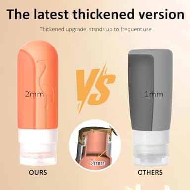 Vipop Empty 3 oz Travel Size Bottles Toiletries Containers for Toiletries Liquids,Small Silicone Mini Refillable Leak Proof TSA Approved Travel Bottles for Creams Shampoo and Conditioner Traveling - Image 4